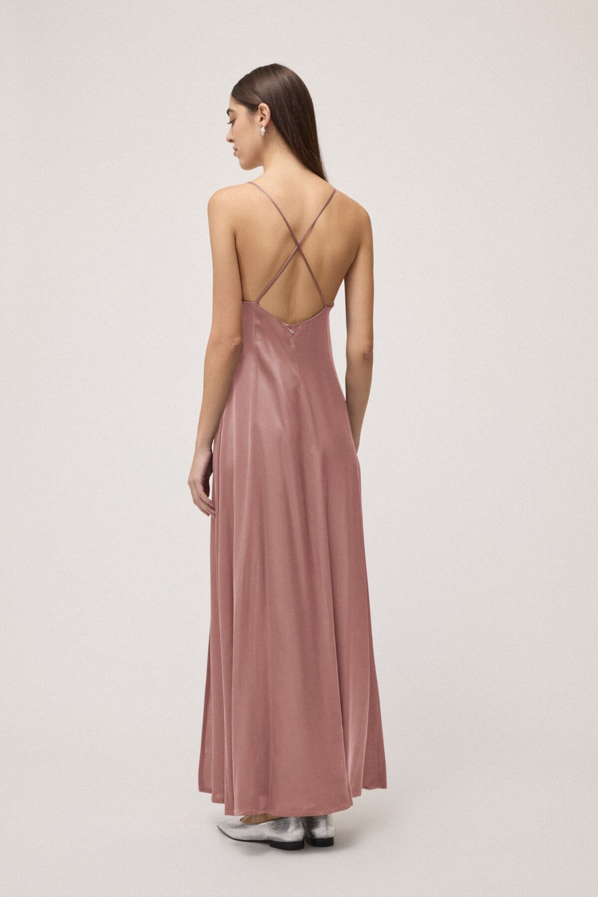 Abito lungo svasato in raso cipolla - YES SHOPAbitiOTTOD'AMEDA5358-IT 347499611323771