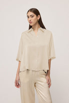 Camicia latte in raso di viscosa - YES SHOPCamicieOTTOD'AMEDC5234-IT 34