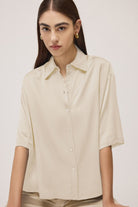 Camicia latte in raso di viscosa - YES SHOPCamicieOTTOD'AMEDC5234-IT 34