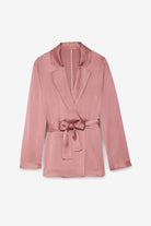 Giacca doppiopetto con cintura in raso di viscosa rosa antico - YES SHOPGiaccheOTTOD'AMEDG6206-IT 347808072950871