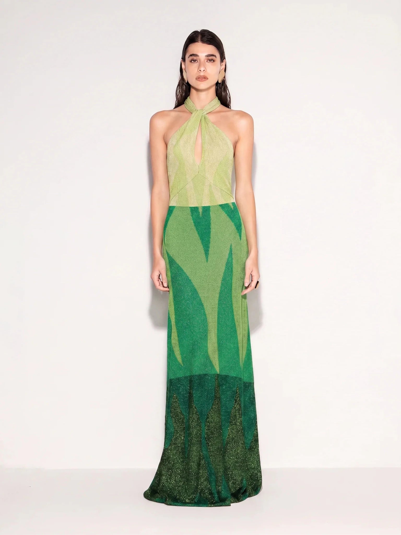 Abito lungo verde effetto sfumato con schiena scoperta - YES SHOPAbitiAKEPVSKD13302-XXS7065549676771
