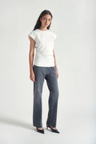 Maxi top Tamaya bianco giro manica con arriccio sul retro - YES SHOPTopGRIFONIG1AC0082-IT 38/407670700160971