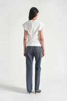 Maxi top Tamaya bianco giro manica con arriccio sul retro - YES SHOPTopGRIFONIG1AC0082-IT 38/407670700160971