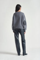 Maglioncino girocollo grigio con toppe in pelle - YES SHOPMaglioniGRIFONIG3AC0020-XXS1439488567871