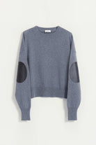 Maglioncino girocollo grigio con toppe in pelle - YES SHOPMaglioniGRIFONIG3AC0020-XXS1439488567871