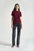 T-shirt Meilin in lana rasata borgogna - YES SHOPT-shirtGRIFONIG3AC0026-XXS7539488567871