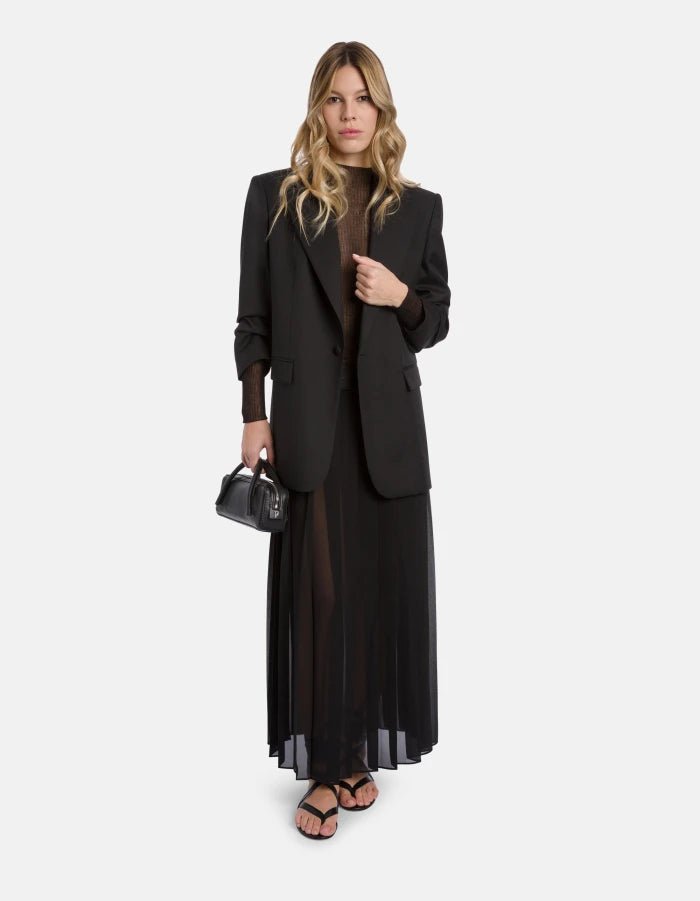 Gonna lunga plissettata in georgette nera - YES SHOPGonneDONDUPG623/DD/OF0202D/XXX/999-IT 344427000943771
