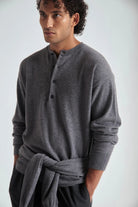 Maglia a serafino in lana grigio - YES SHOPMaglioniGRIFONIG9AC0029-39370655091971