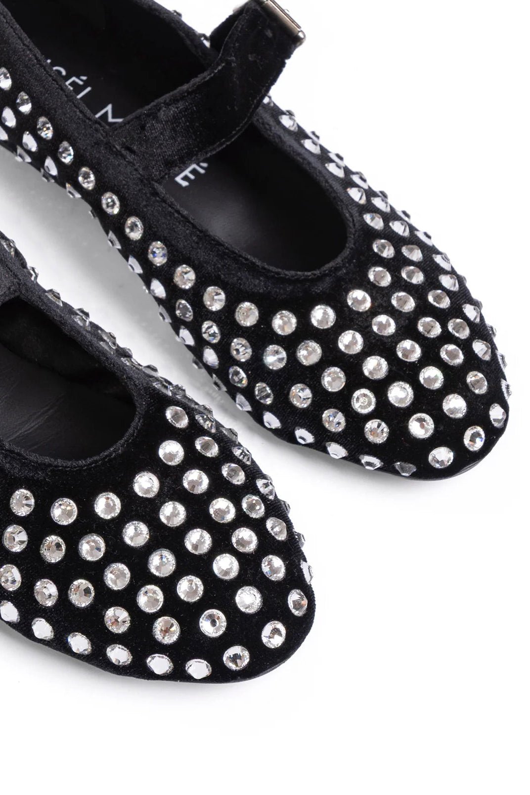 Ballerina in velluto nera con maxi strass - YES SHOPBallerineGISEL MOIRE'GOLD-IT 36