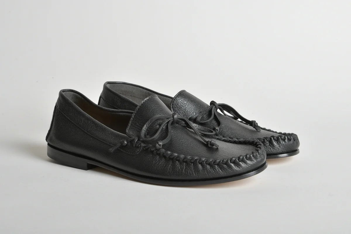 Mocassino sfoderato in cervo nero con laccetto - YES SHOPMocassiniHENDERSONCRUZ.C.1-IT 388457292282771
