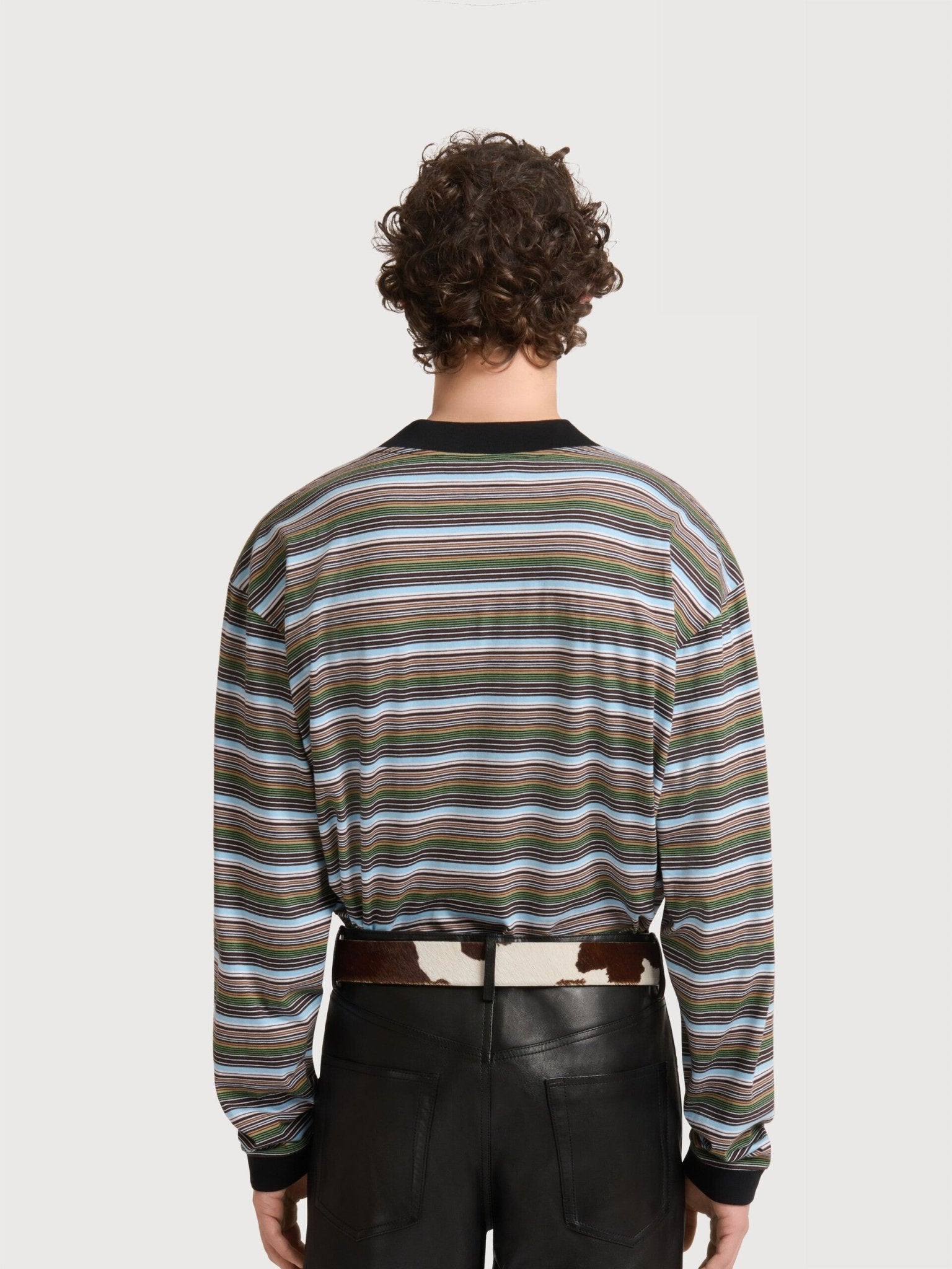 T-shirt a maniche lunghe in cotone a righe multicolor - YES SHOPT-shirtMARNIHUJY0242S0 UTC681 STB44-IT 42