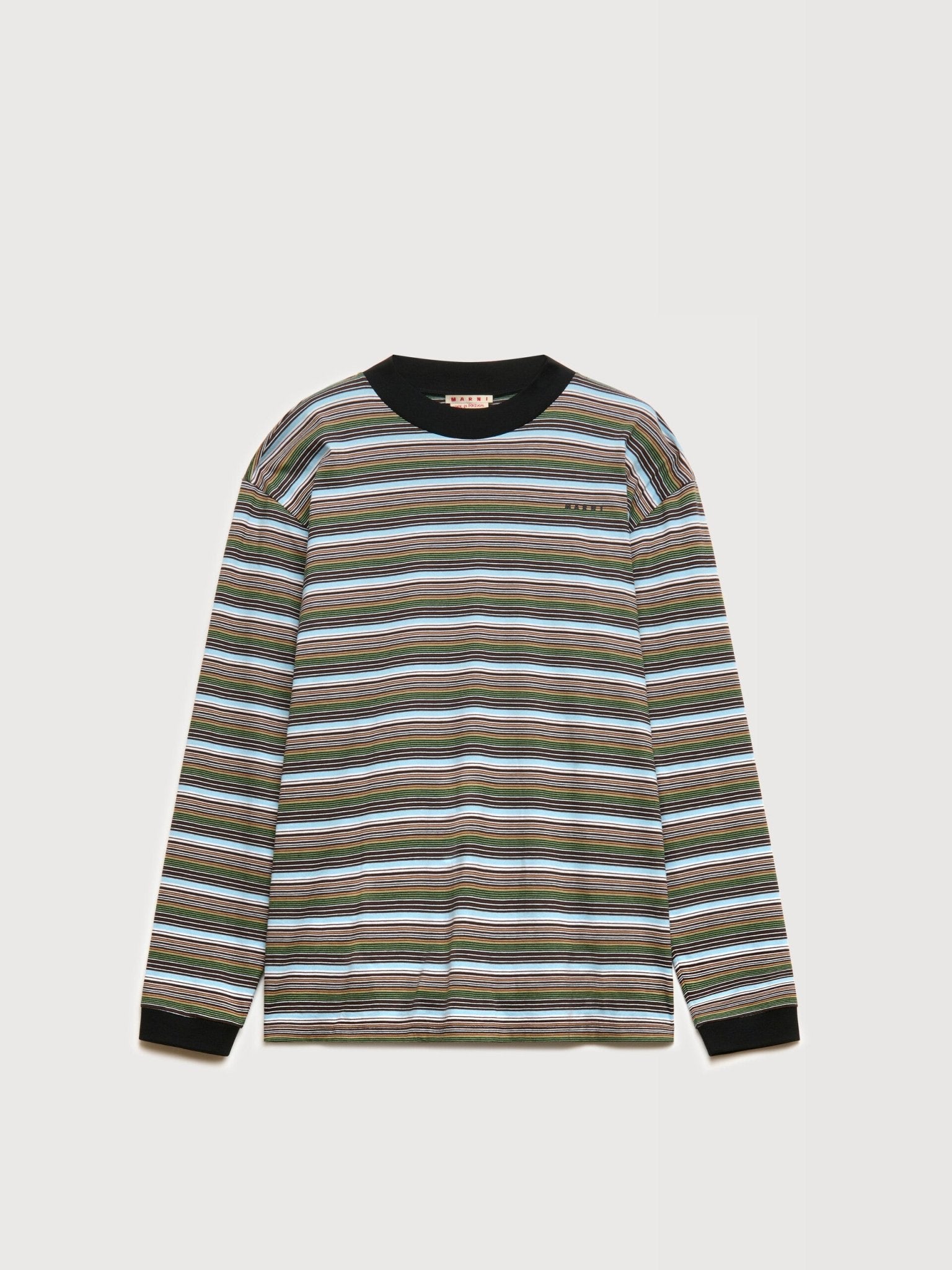 T-shirt a maniche lunghe in cotone a righe multicolor - YES SHOPT-shirtMARNIHUJY0242S0 UTC681 STB44-IT 42