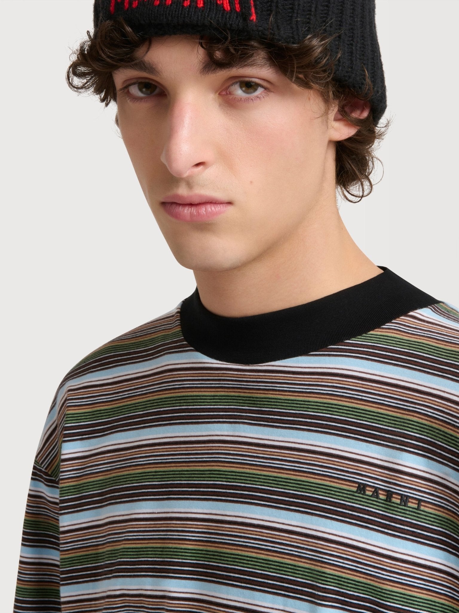 T-shirt a maniche lunghe in cotone a righe multicolor - YES SHOPT-shirtMARNIHUJY0242S0 UTC681 STB44-IT 42