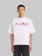 T-shirt bianca con logo Marni Animal Alphabet floccato - YES SHOPT-shirtMARNIHUMU0223S2USCY86-IT 427897214652771