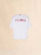 T-shirt bianca con logo Marni Animal Alphabet floccato - YES SHOPT-shirtMARNIHUMU0223S2USCY86-IT 427897214652771