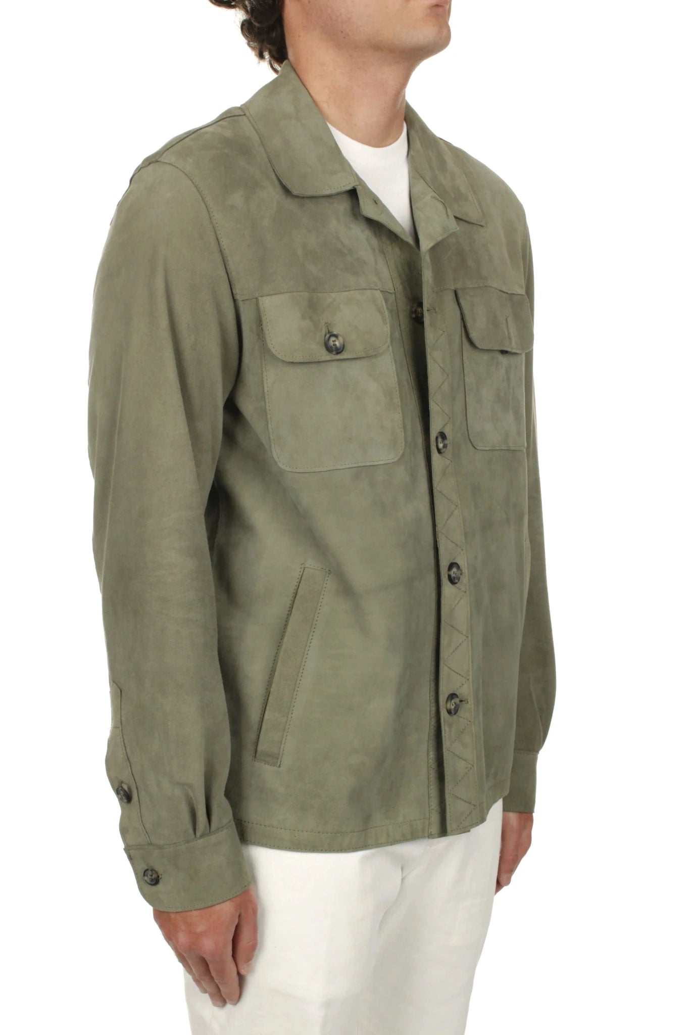 Giacca Overshirt in camoscio muschio - YES SHOPGiubbottiDFOURDF887BIS-CMA-IT 503150697980771
