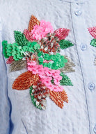 Camicia Jaiden azzurra manica a sbuffo con paillettes motivo fiorato - YES SHOPCamicieESSENTIELJAIDEN-IT 349793157313771