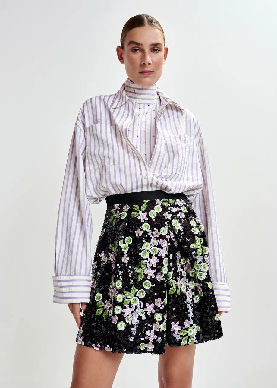 Twinset camicia oversize e top Janna a righe lilla con strass - YES SHOPCamicieESSENTIELJANNA-XXS2770148182771