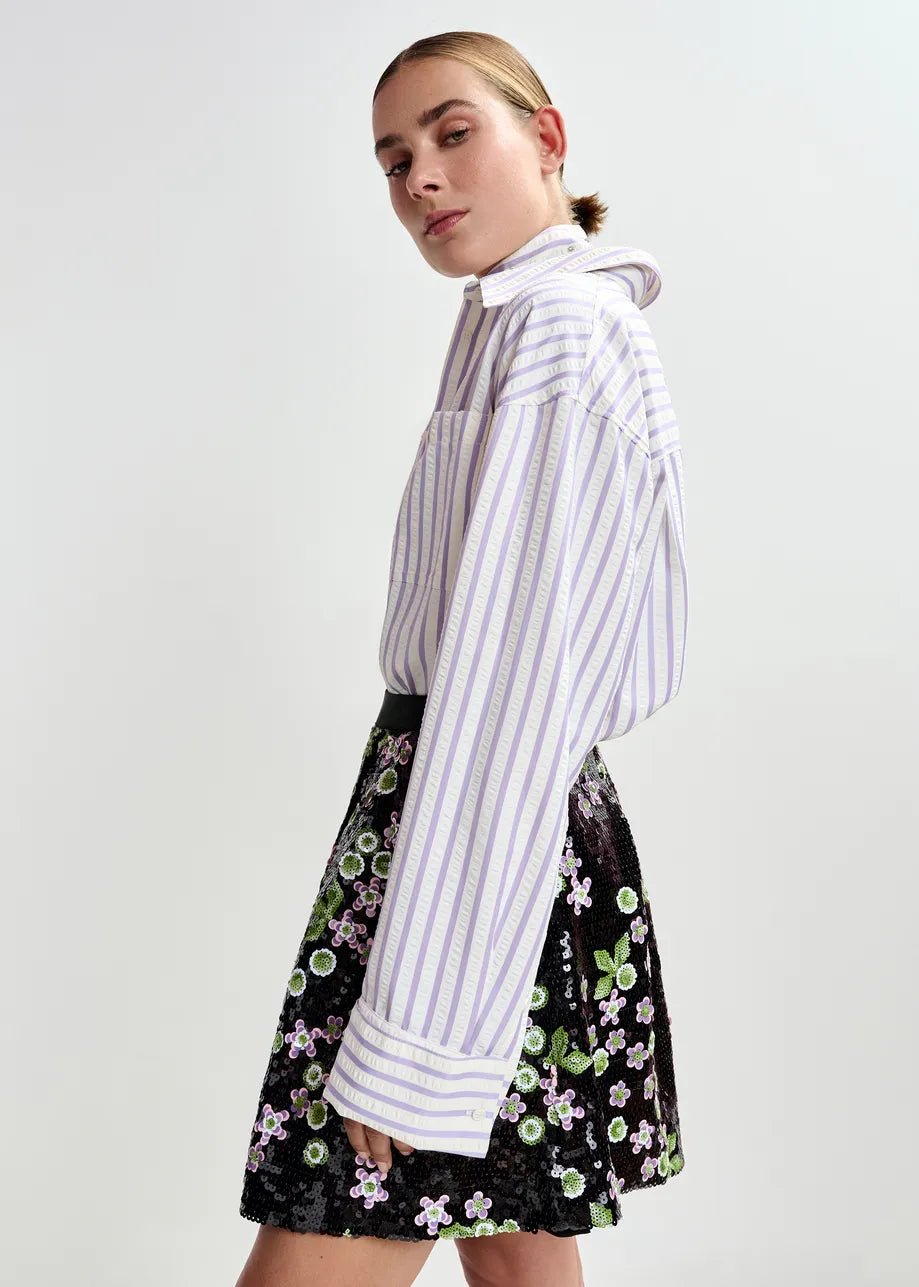 Twinset camicia oversize e top Janna a righe lilla con strass - YES SHOPCamicieESSENTIELJANNA-XXS2770148182771