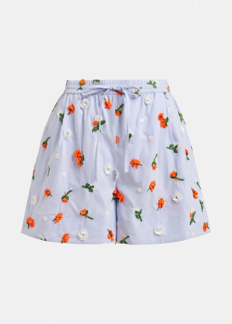 Shorts Jelena azzurro con fiori di paillettes - YES SHOPShortsESSENTIELJELENA-IT 345304157313771