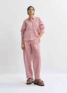 Camicia Jelief rosa a righe marroni con strass - YES SHOPCamicieESSENTIELJELIEF-IT 347016930233771
