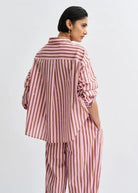 Camicia Jelief rosa a righe marroni con strass - YES SHOPCamicieESSENTIELJELIEF-IT 347016930233771