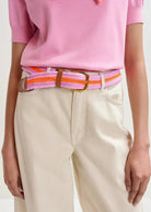 Cintura Jintonic rosa e arancio a spina di pesce con fibbia oro - YES SHOPCintureESSENTIELJINTONIC-XXS8370148182771