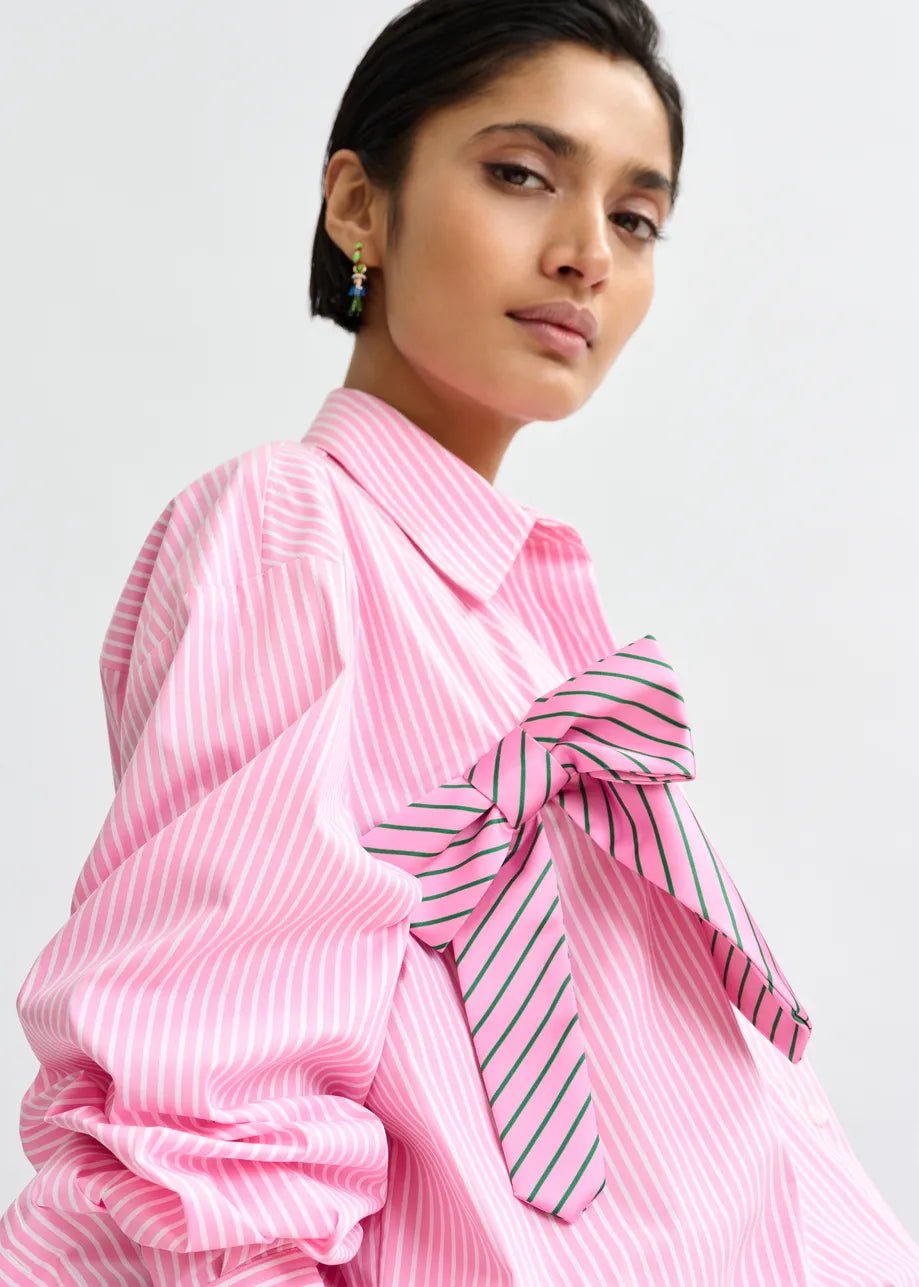 Camicia Jiwi oversize rosa a righe con fiocchi - YES SHOPCamicieESSENTIELJIWI-XXS4950148182771