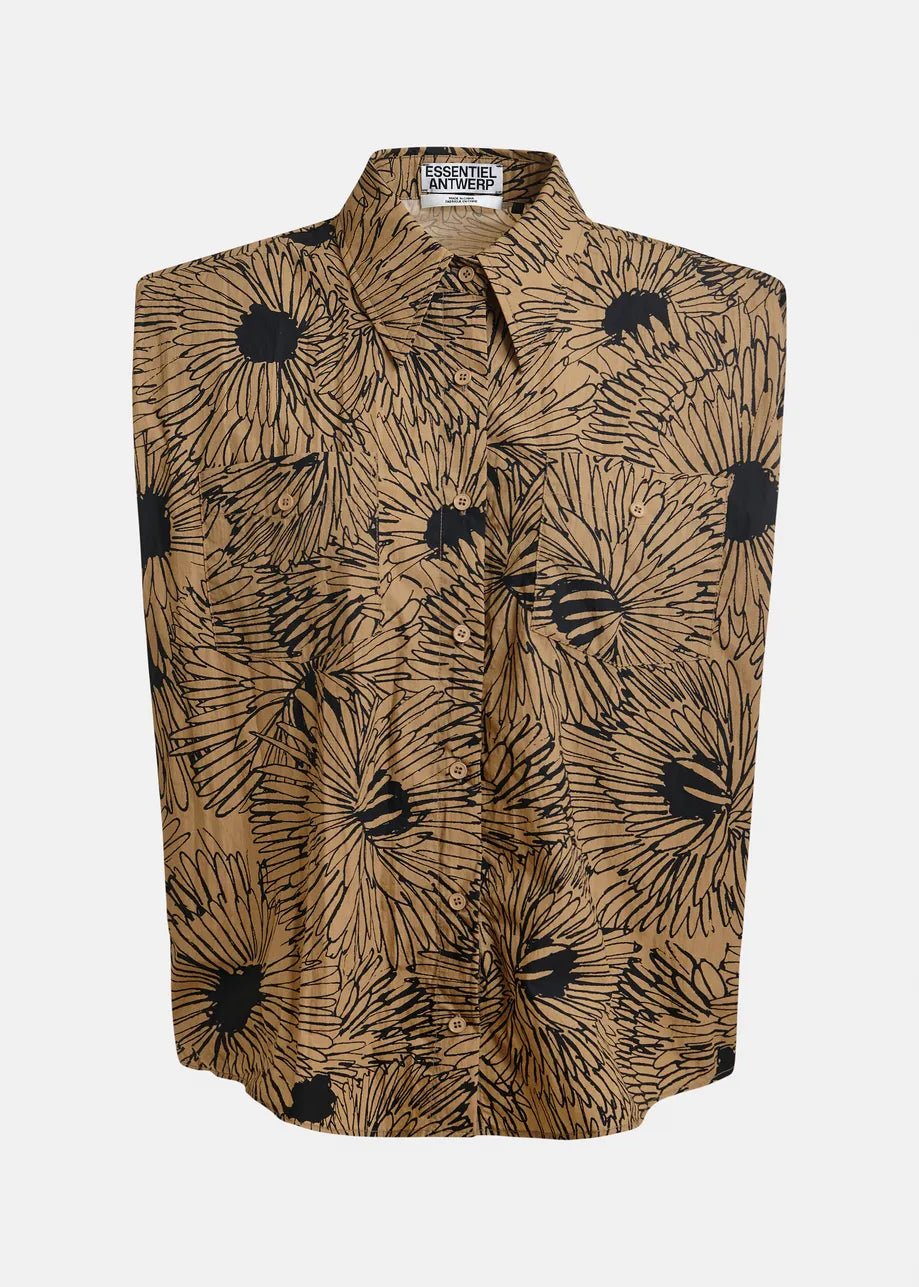 Camicia Jol beige con stampa floreale nera - YES SHOPCamicieESSENTIELJOL-IT 345480148182771