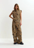 Camicia Jol beige con stampa floreale nera - YES SHOPCamicieESSENTIELJOL-IT 345480148182771