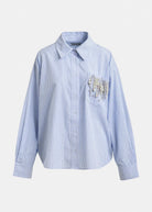Camicia Jommeke a righe blu con taschino e applicazioni - YES SHOPCamicieESSENTIELJOMMEKE-IT 347993157313771
