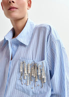 Camicia Jommeke a righe blu con taschino e applicazioni - YES SHOPCamicieESSENTIELJOMMEKE-IT 347993157313771