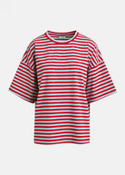 T-shirt Joste ovesize a righe rosse e celesti con applicazioni - YES SHOPT-shirtESSENTIELJOSTE-XXS3060811323771
