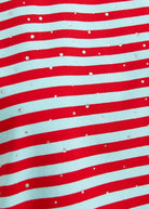 T-shirt Joste ovesize a righe rosse e celesti con applicazioni - YES SHOPT-shirtESSENTIELJOSTE-XXS3060811323771