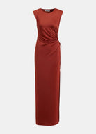 Abito Joye arancio con dettaglio cut out arricciato - YES SHOPAbitiESSENTIELJOYE-XXS