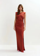 Abito Joye arancio con dettaglio cut out arricciato - YES SHOPAbitiESSENTIELJOYE-XXS
