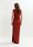 Abito Joye arancio con dettaglio cut out arricciato - YES SHOPAbitiESSENTIELJOYE-XXS