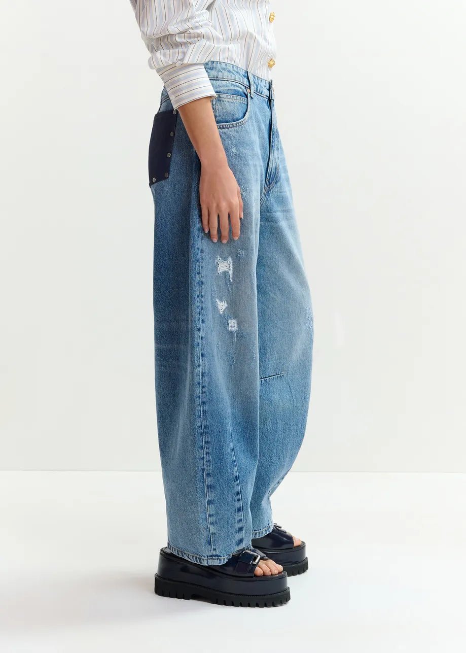 Jeans Jubileum barrel leg con taschino toppa - YES SHOPJeansESSENTIELJUBILEUM-W249250148182771