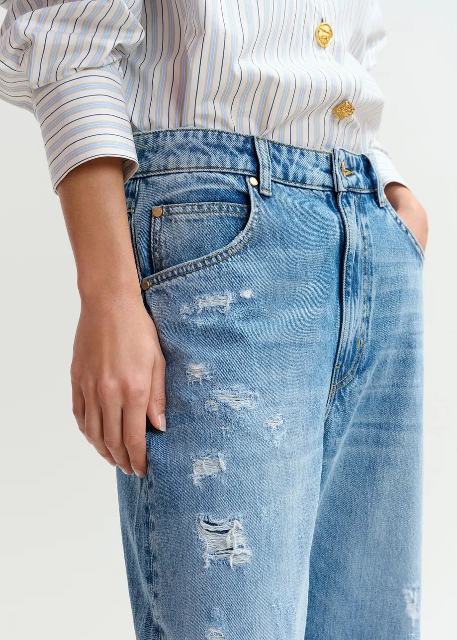 Jeans Jubileum barrel leg con taschino toppa - YES SHOPJeansESSENTIELJUBILEUM-W249250148182771