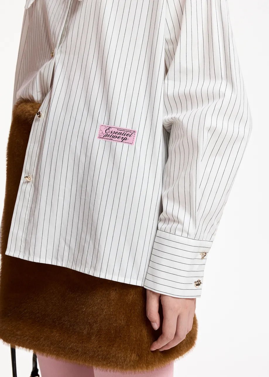 Camicia Kakao panna gessata con collo allungato - YES SHOPCamicieESSENTIELKAKAO-IT 341537892258871