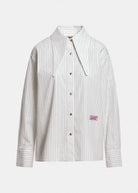 Camicia Kakao panna gessata con collo allungato - YES SHOPCamicieESSENTIELKAKAO-IT 341537892258871