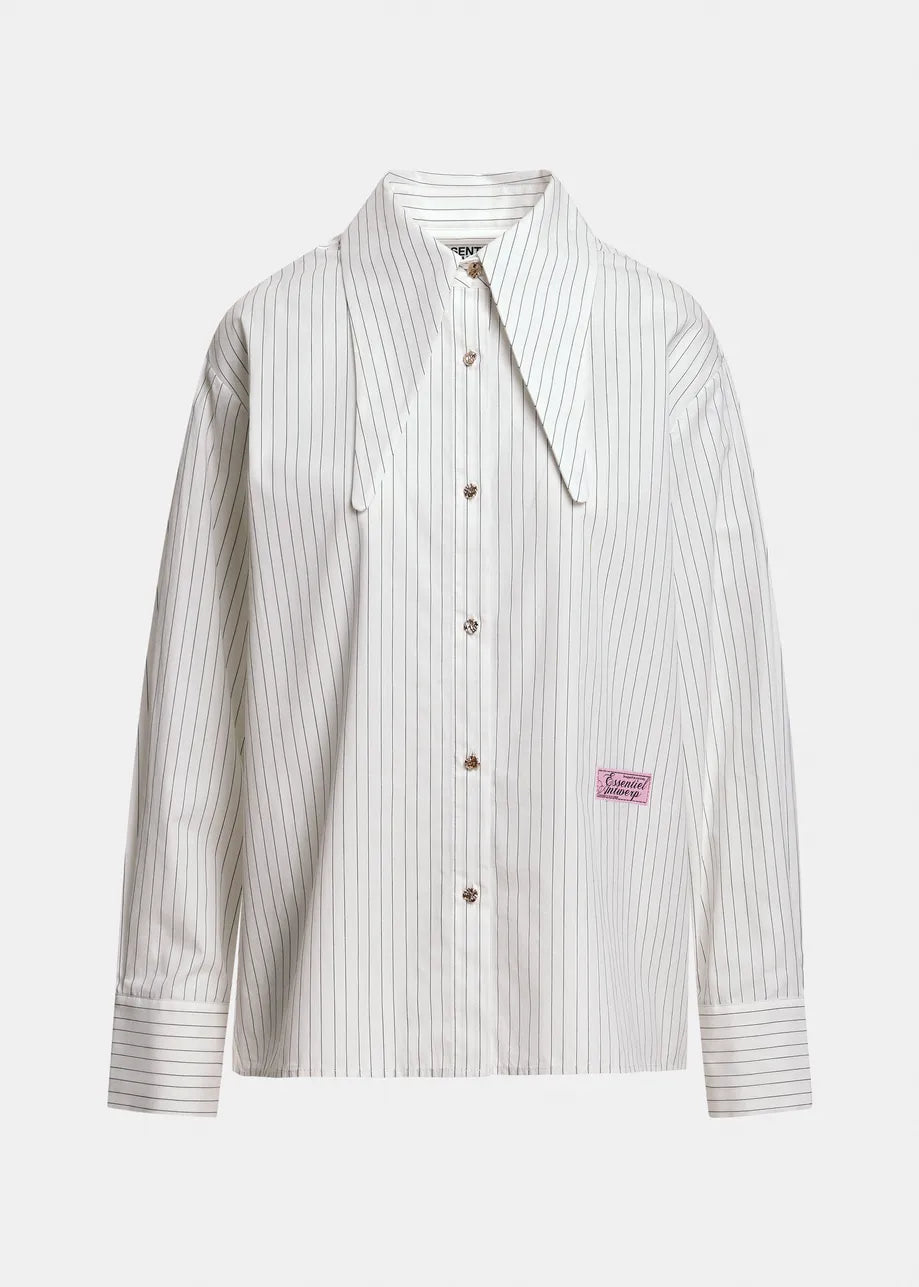 Camicia Kakao panna gessata con collo allungato - YES SHOPCamicieESSENTIELKAKAO-IT 341537892258871