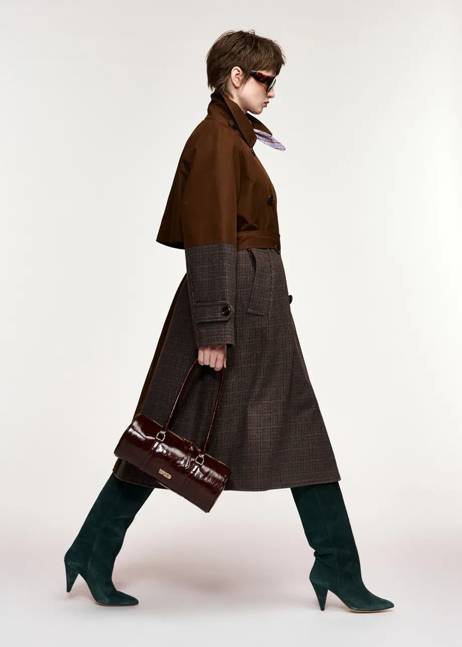 Trench Kagu patchwork marrone e principe di galles - YES SHOPTrenchESSENTIELKAGU-01357892258871
