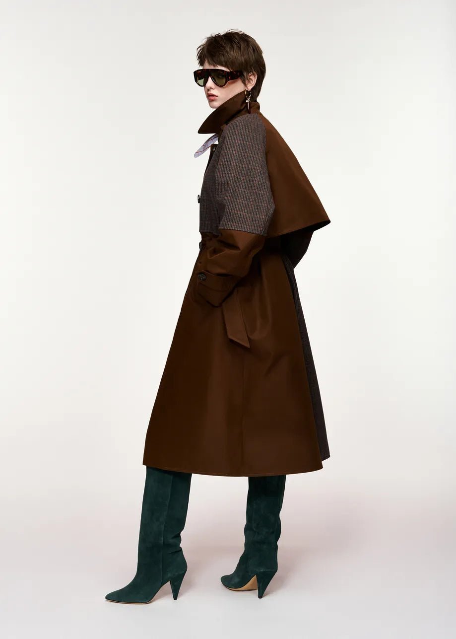 Trench Kagu patchwork marrone e principe di galles - YES SHOPTrenchESSENTIELKAGU-01357892258871