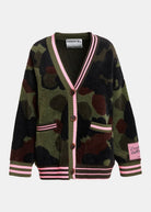Cardigan Kamoo in jacquard mimetico con dettagli rosa - YES SHOPCardiganESSENTIELKAMOO-01127892258871