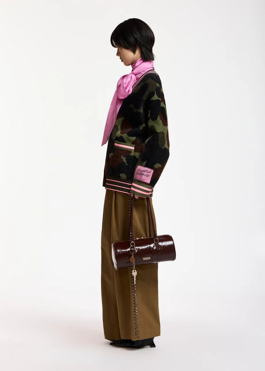Cardigan Kamoo in jacquard mimetico con dettagli rosa - YES SHOPCardiganESSENTIELKAMOO-01127892258871