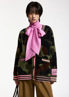 Cardigan Kamoo in jacquard mimetico con dettagli rosa - YES SHOPCardiganESSENTIELKAMOO-01127892258871