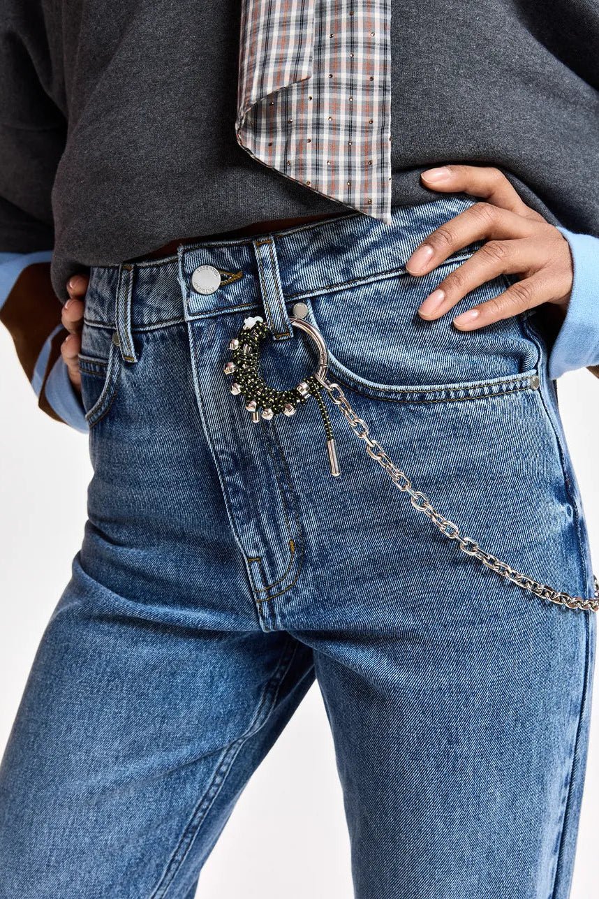 Jeans skinny Karlos con catena gioiello e arriccio al polpaccio - YES SHOPJeansESSENTIELKARLOS-W241791792258871