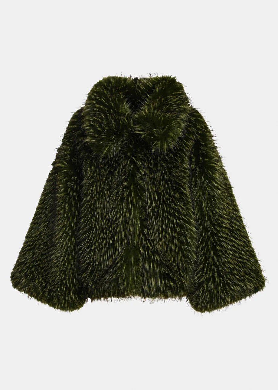 Giacca Kastanje oversize verde in pelliccia sintetica - YES SHOPGiaccheESSENTIELKASTANJE-07457892258871