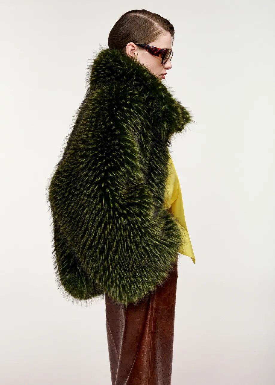 Giacca Kastanje oversize verde in pelliccia sintetica - YES SHOPGiaccheESSENTIELKASTANJE-07457892258871
